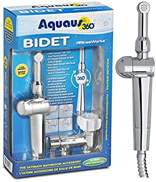 NEW! Aquaus 360? Premium Hand Held Bidet w/ Dual Ergonomic Thumb Pressure Controls on both sides of the Sprayer for EZ Pressure Control - Comfortable to Hold & Maneuver- Made in USA - 3 Year Warranty by Aquaus