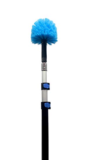 EVERSPROUT 5-to-13 Foot Cobweb Duster and Extension-Pole Combo (20 Ft. Reach, Medium-Stiff Bristles) | Hand Packaged | Lightweight, 3-Stage Aluminum Pole | Indoor & Outdoor Use Brush Attachment
