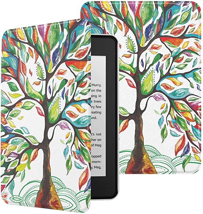 MoKo Case Fits Kindle Paperwhite (10th Generation, 2018 Releases), Premium Ultra Lightweight Shell Cover with Auto Wake/Sleep for Amazon Kindle Paperwhite 2018 E-Reader - Lucky Tree