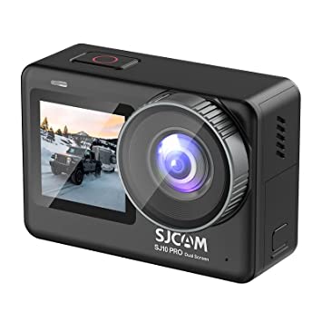 SJCAM SJ10 Digital PRO Dual Screen 4K/60fps Action Camera | 2.33'' 1.3'' Dual Screen Gyro Stabilization 30M Waterproof with Waterproof Case High Definition Recording | 7-Layer Glass Lenses | Black