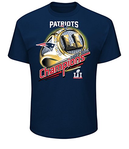 NFL New England Patriots Men's Super Bowl LI Mark of Honor Tee, X-Large, Athletic Navy