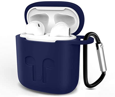 HSWAI Airpods Case Protective Silicone Cover and AirPods Accessories Shockproof Case Compatible with Apple Airpods 1 & AirPods 2.(Navy)