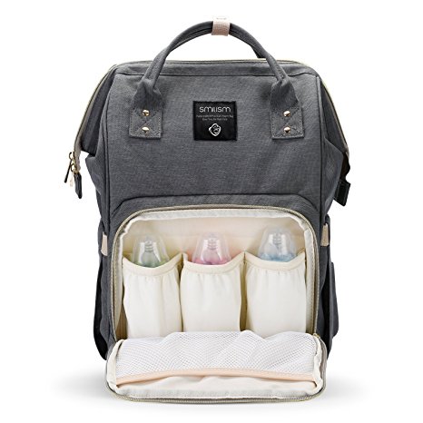 Lemonda Multi-Function Waterproof Diaper Bag Travel Backpack Nappy Bags for Baby Care, Large Capacity, Stylish and Durable (Dark Grey)