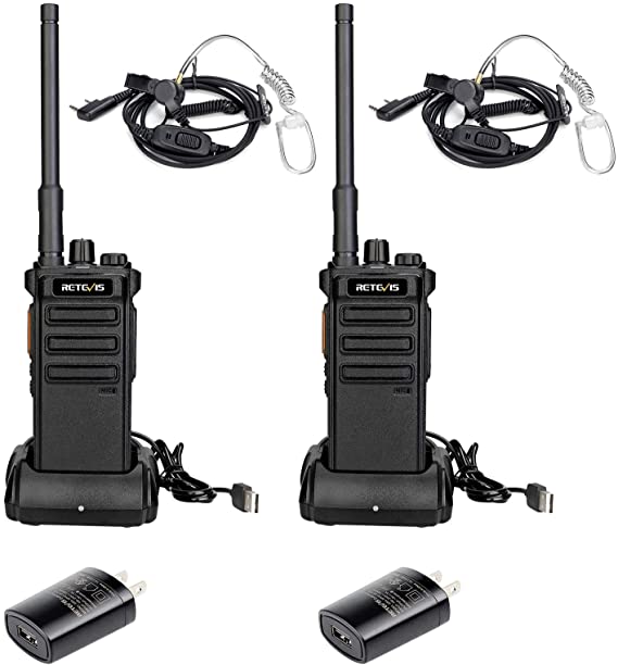 Retevis RB25 Two Way Radios Long Range,High Power Digital Walkie Talkies with 2500mAh Rechargeable,Group Call Remote Alarm 2 Way Radio with Earpieces(2 Pack)