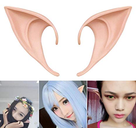 COOLJOY 1 Pair Cosplay Fairy Pixie Elf Ears Accessories Halloween Party Anime Party Costume(Natural Skin Color)
