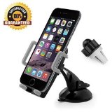 Car Mount SunnestTM Super 3 in 1 Universal Adjustable Dashboard Air Vent Windshield Car Phone Mount Holder Cradle for iPhone Samsung HTC Droid LG and Other Smartphones- One Year Warranty