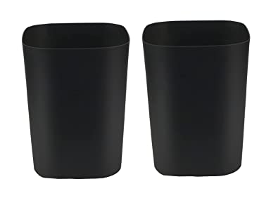 Besli 2 Gallon Small Trash Can Garbage Can Wastebasket for Bathroom Bedroom Kitchen Office (Black, 2 Pack)
