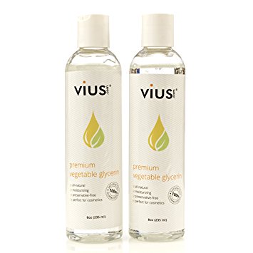 Vegetable Glycerin - vius Natural Glycerin for Moisturizing, Shaving, and other Skin Care - Pure and Natural Skin Softening and Lubricating (2-Pack of 8oz)