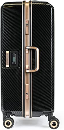 Enkloze X1 Weight Watcher Suitcase Zipperless Self Weighing Carbon Black/Rose Gold TSA Approved 100% PC Carbon (28")