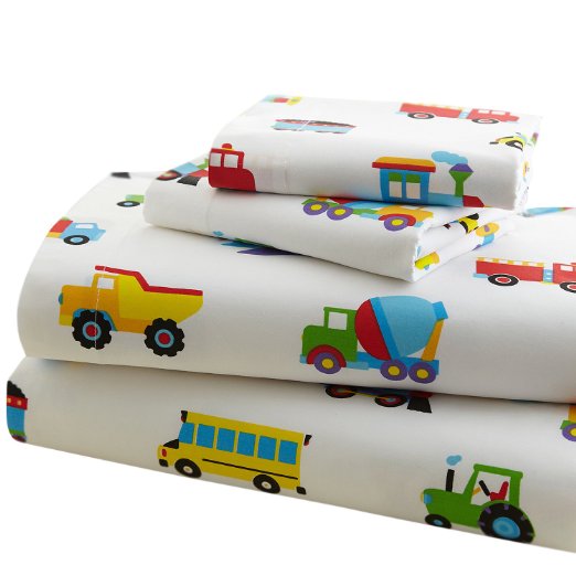 Olive Kids Trains, Planes, Trucks Toddler Sheet Set