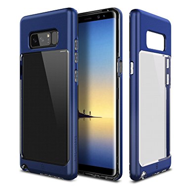 Galaxy Note 8 Case Patchworks Contour Series in Blue - Transparent Back and Clear Dual Hybrid Slim Protection Cover Case