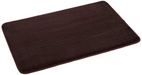 AmazonBasics Non-Slip Memory Foam Bath Mat 18'' x 28'' - Dark Brown, 4-Pack