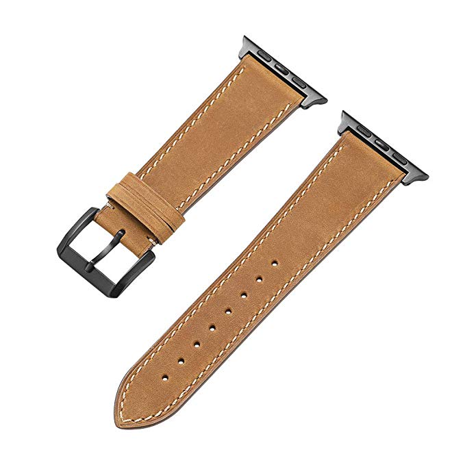 CHIMAERA Compatible for Apple Watch Strap WatchBand 38mm 42mm for iWatch & Sport & Edition Series 1/2/3 Bracelet Classic Buckle Super Soft Watchstrap Band Geniune Calf Leather Replacement CHIMAERA