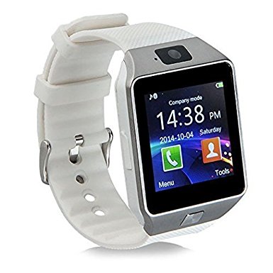 Aipker Bluetooth Smart Watch Phone with Camera SIM TF Card Slot Compatible All Android Smart Phones White