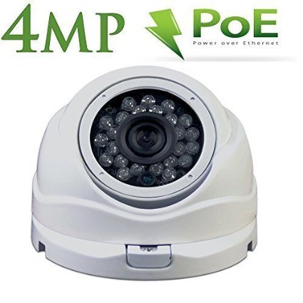 Alptop AT-LIR400 4MP H265 Ultra HD IP PoE Network Dome Security Camera With 36mm Wide Angle Lens ONVIF 24 OutdoorIndoor IP66 Weatherproof Vandalproof 24x IR LEDs