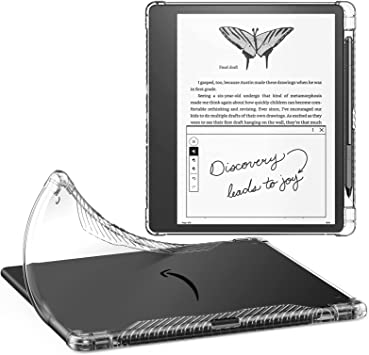 MoKo Case Compatible with 10.2" Kindle Scribe 1st Generation - 2022 Release, Ultra Clear Soft Flexible Transparent TPU Skin Bumper Back Cover Shell with Pen Holder, Clear