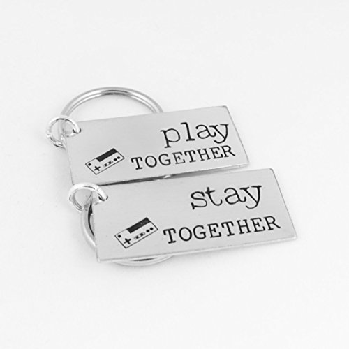 Play Together Stay Together Keychains - Video Games - Gamer Couple - Aluminum Key Chain Set