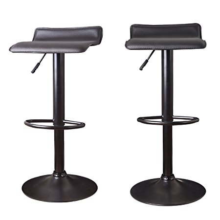 CLICK HERE FOR MORE COLOUR OPTIONS!!Joveco 360 Degree Swivel Adjustable Backless Bar Stool - Set of 2 (Black - Black)