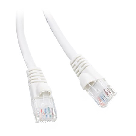 C&E CAT5E 350MHz 100-Feet UTP Cable with Molded Boot, White (CNE68756)