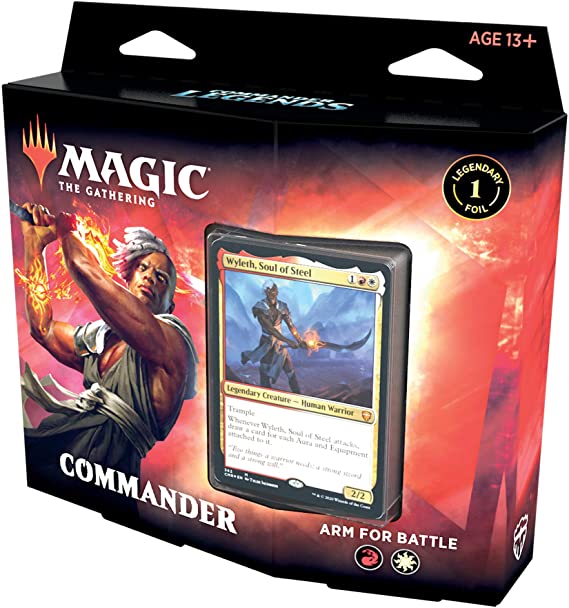 Magic: The Gathering Commander Legends Commander Deck – Arm for Battle | 100 Card Ready-to-Play Deck | 1 Foil Commander | Red-White, C78590000