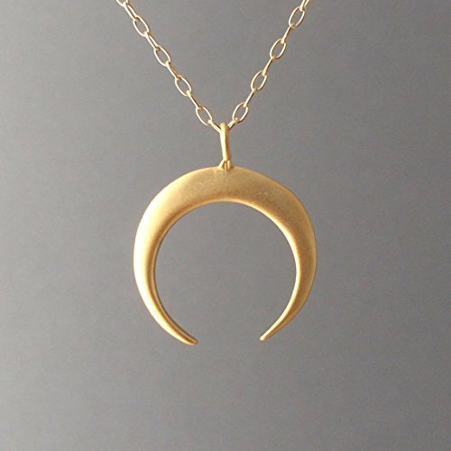 Gold Double Horn Necklace also available in Silver