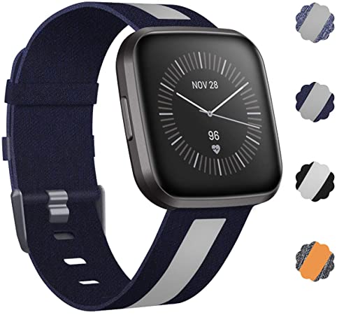 CAVN Compatible with Fitbit Versa 2 Strap Woven, Fabric Band Nylon Sport Wrist Straps with Adjustable Clasp Watch Strap for Fitbit Versa/Versa Lite/Versa 2 Smartwatch