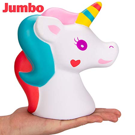 R.HORSE Jumbo Cute Unicorn Kawaii Cream Scented Squishies Slow Rising Decompression Squeeze Toys for Kids or Stress Relief Toy Hop Props, Decorative Props Large (Jumbo Unicorn)