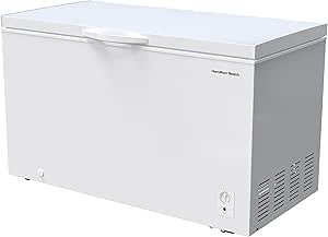 14 cu ft Chest Freezer - White, Large Storage for Families, Space-Saving Flat Back, Front Drain, Garage Ready - By Hamilton Beach