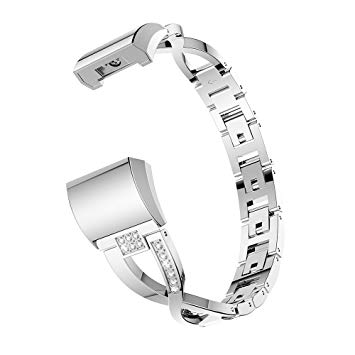 Leefrei Watch Band Metal Replacement Strap Adjustable Bracelet Compatible with Fitbit Charge 2