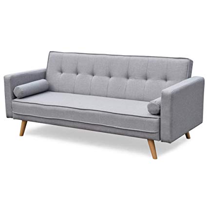 Cherry Tree Furniture NORA 3-Seater Fabric Sofa Bed Sleeper Sofa with Cushions (Grey)