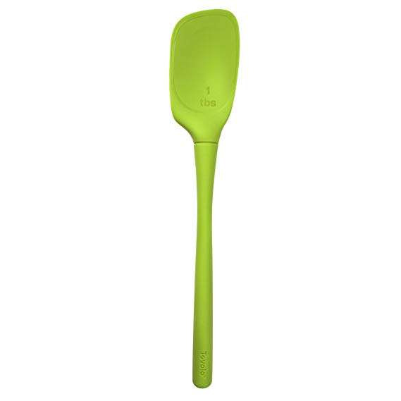 Tovolo Flex-Core All Silicone Deep Spoon with Angle Head, Spring Green