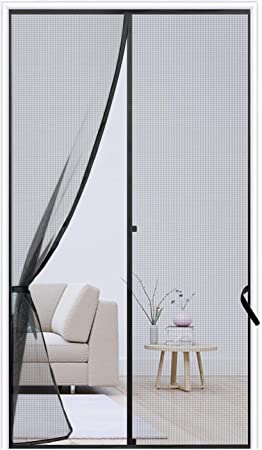 HBlife Magnetic Screen Door 140x240cm, Magnetic Door Fly Screen Curtain Magic Paste Curtains Super Quiet Stripes Encryption for Anti Mosquito or Anti Pest Magnetic Soft Door