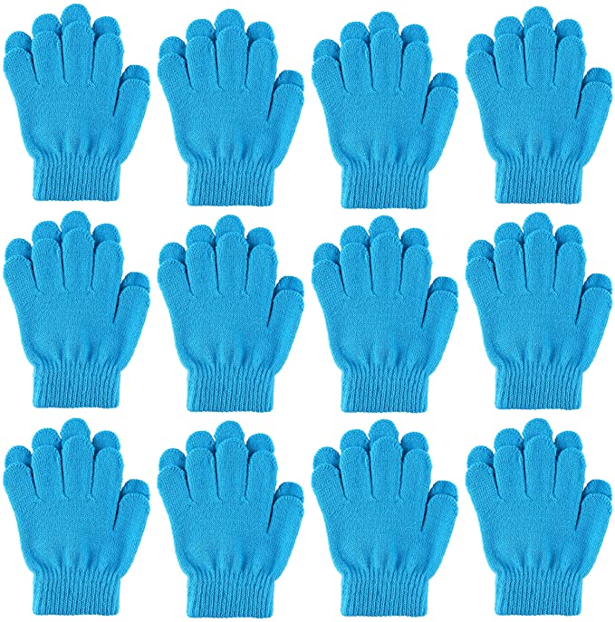 Cooraby 12 Pairs Kid's Winter Magic Gloves Children Stretchy Warm Magic Gloves Boys or Girls Knit Gloves