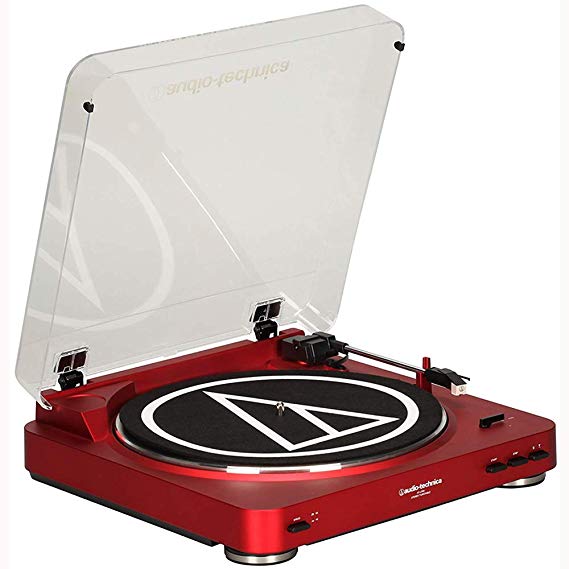 Audio-Technica AT-LP60 Fully Automatic Belt-Drive Stereo Turntable, Red