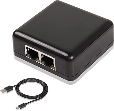 SinLoon RJ45 1 to 2 Gigabit Network Splitter,1000/100Mbps Ethernet Adapter,with USB Power Port for Computer, Hub, Switch, Router, ADSL, Set-Top Box, Digital TV, Etc