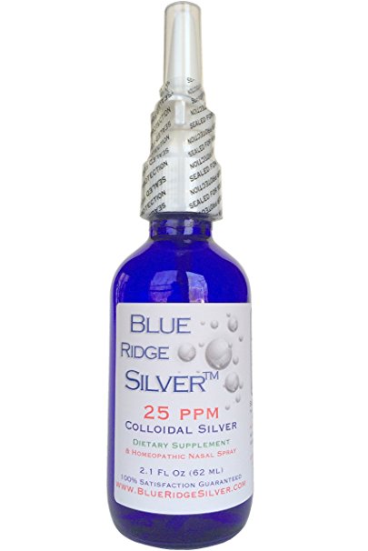Blue Ridge Silver 25 ppm, 2.1 oz Colloidal Silver Nasal Spray