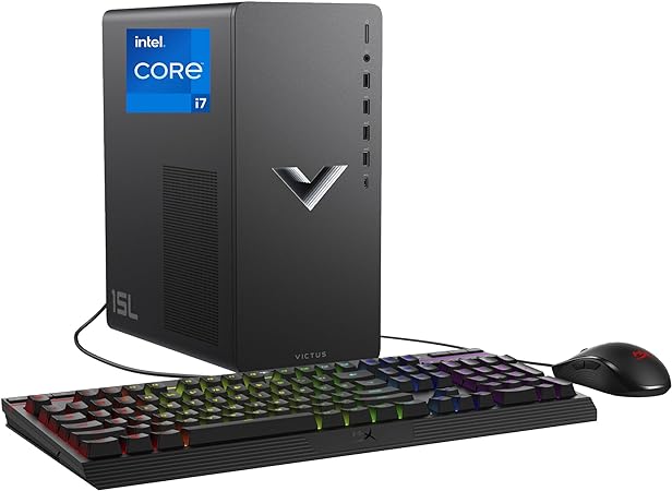 Victus 15L Gaming Desktop HyperX Bundle, 13th Generation Intel Core i7-13700F, 16 GB RAM, 1 TB SSD, NVIDIA GeForce RTX 3060 Ti Graphics, Windows 11 Home, TG02-1040h (2023)