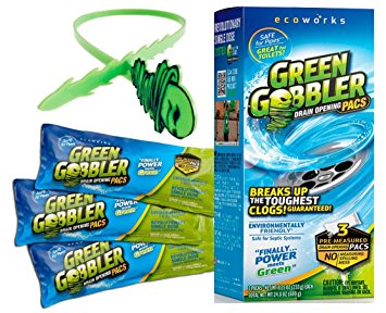 Green Gobbler GGDC3PACBOX Drain Opener, Hair Grabber Tool, 3 Piece, 8.25 Oz ( 233 g ) Each