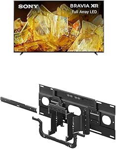 Sony 75 Inch 4K Ultra HD TV X90L Series: BRAVIA XR Full Array LED Smart Google TV Ultra-Slim TV Wall Mount Bracket for Select BRAVIA TV's (SU-WL905)