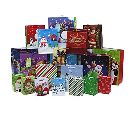 Iconikal Holiday Print Gift Bags 22-Count