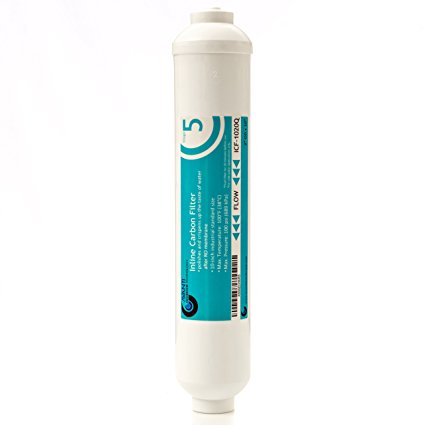 Avanti Membrane Technology Stage 5 Inline Carbon Filter for under-sink RO filtraiton drinking water system, 1/4" Quick Connect, 2" OD X 10" L (ICF-1020Q)