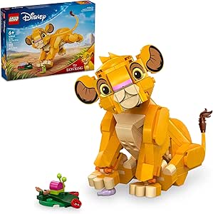 LEGO Disney Simba The Lion King Cub Buildable Disney Toy for Kids, Disney Collection, Lion King Movie Toy, Simba Toy Construction Playset Figure, Fun Gift for Girls and Boys Ages 6 and Up, 43243