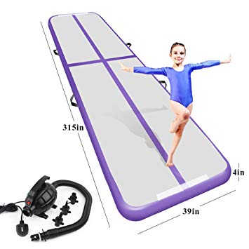 Playieer 9.84ft/13ft/16.4ft/19.69ft/23ft/26ft/29ft/33ft/36ft/39ft Air Track Tumbling Mat for Gymnastics Inflatable Airtrack Floor Mats with Electric Air Pump for Home Use