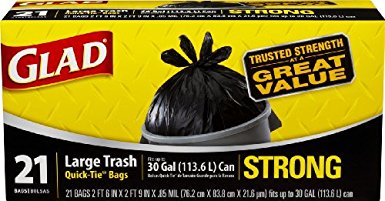 Glad Strong Quick-Tie Large Trash Bags - 30 gallons - 21 ct
