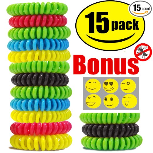 STURME 20 Pack Natural Mosquito Repellent Bracelets, Waterproof, Bug Insect Protection up to 300 Hours, No Deet, Pest Control for Kids Adults ¡­