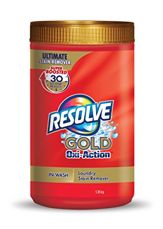 Resolve Gold Oxi-Action, Ultimate Laundry Stain Remover, In-Wash Powder, All Colours, 1.35 kg