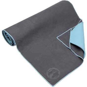 Skidless Non Slip Suede Microfiber Hot Yoga Towel - Exclusive Pockets at Each Corner to Secure Your Towel To Your Mat Tenchi Ears
