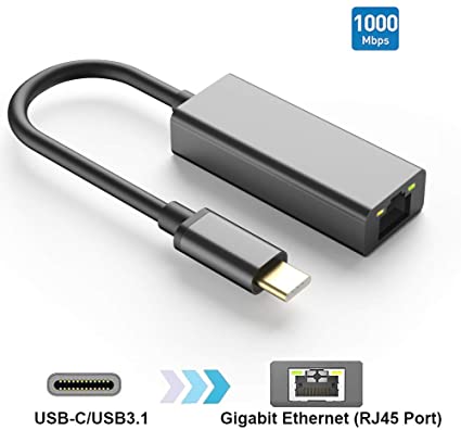 USB-C to Ethernet Adapter USBC(Thunderbolt 3) to Gigabit Network RJ45 10/100/1000 Mbps LAN Wired Adaptor for MacBook, Windows 10, 8.1,8.0, Mac OS
