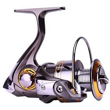 Sougayilang Left/right Interchangeable Collapsible Handle Spinning Fishing Reel with 5.2:1 Gear Ratio 12 1 Ball Bearings for Freshwater Saltwater Fishing