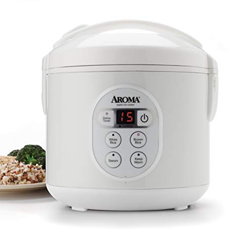 Aroma Housewares 8-Cup (Cooked) (4-Cup UNCOOKED) Digital Rice Cooker and Food Steamer (ARC-914D)